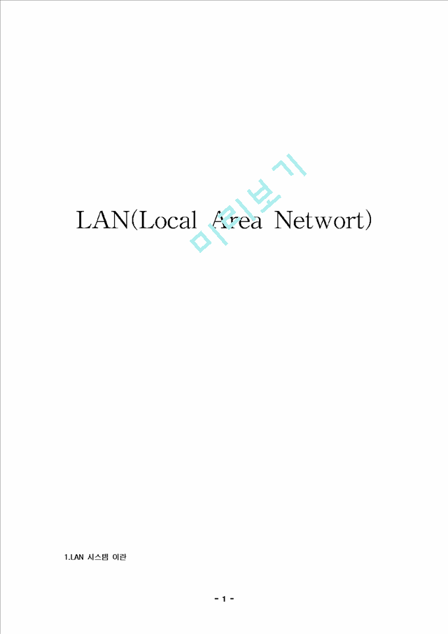 [ LAN ý ] LAN                                                  (1 )
